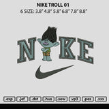 Nike Troll 01 Embroidery File 6 sizes