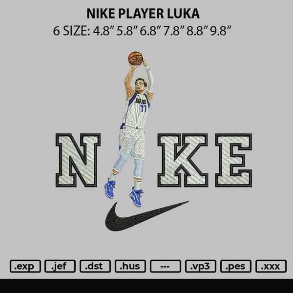 Nike Player Luka Embroidery File 6 sizes