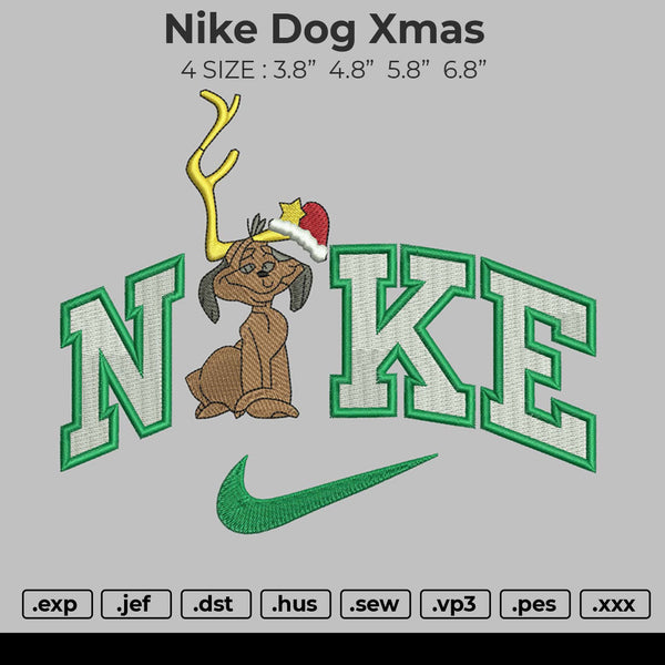 Nike Dog Xmas Embroidery