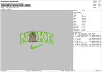 Nike Swoosh Yoda Embroidery File 6 sizes