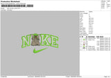 Nike Swoosh Yoda Embroidery File 6 sizes