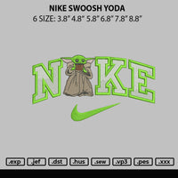 Nike Swoosh Yoda Embroidery File 6 sizes