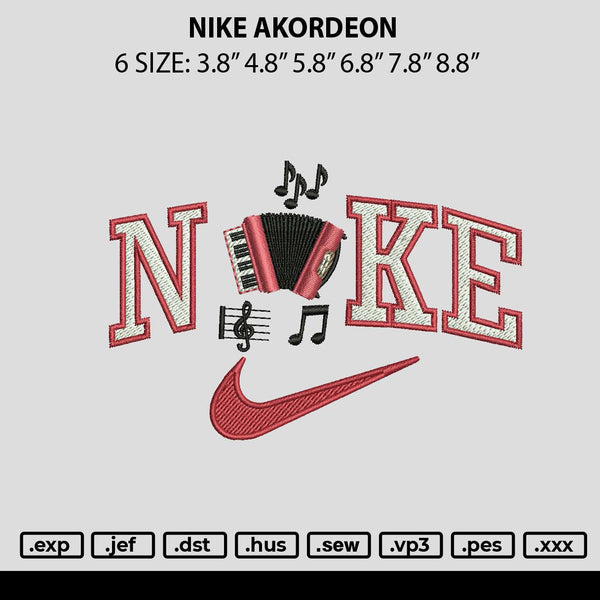 Nike Akardeon Embroidery File 6 sizes