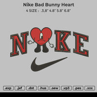 nike bad bunny heart Embroidery