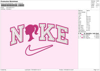 Nike Barbie Embroidery File 6 sizes