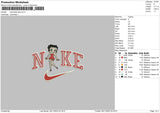 Nike Betty 23 Embroidery File 6 sizes