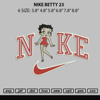 Nike Betty 23 Embroidery File 6 sizes