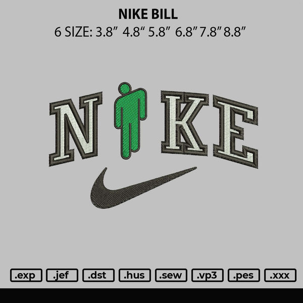 Nike Bill Embroidery File 6 sizes