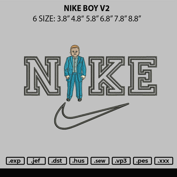 Nike Boy V2 Embroidery File 6 sizes