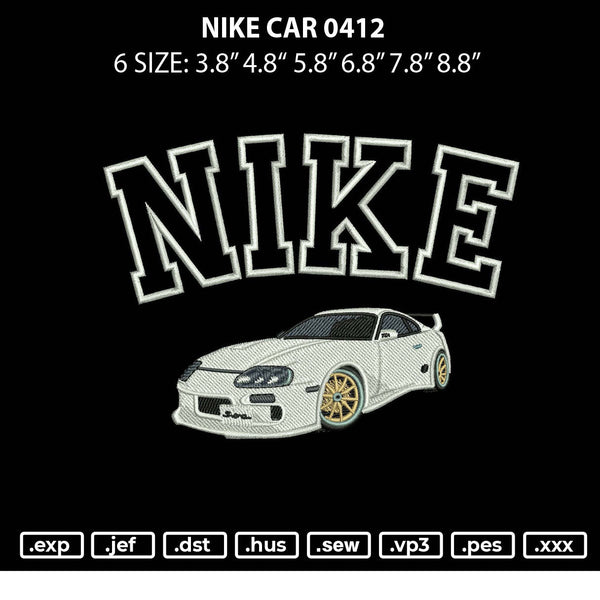 NIKE Car 0412 Embroidery File 6 sizes