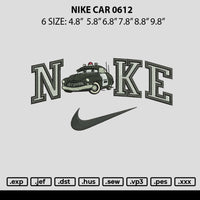 Nike Car 0612 Embroidery File 6 sizes