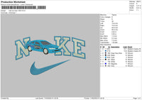 Nike Car Blue 02 Embroidery File 6 sizes