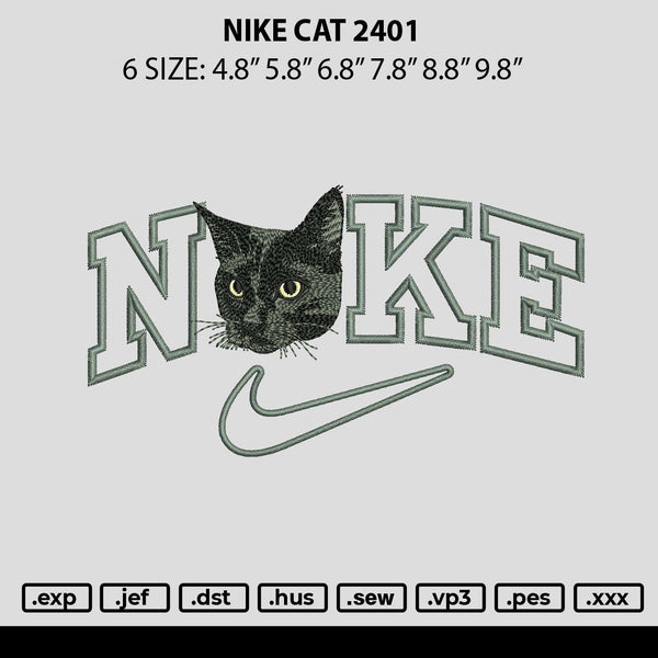 Nike Cat 2401 Embroidery File 6 sizes