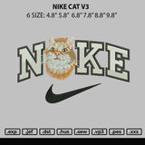 Nike Cat V3 Embroidery File 6 sizes