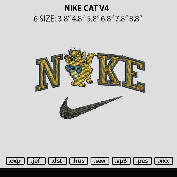 Nike Cat V4 Embroidery File 6 sizes