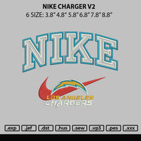 Nike Charger V2 Embroidery File 6 sizes