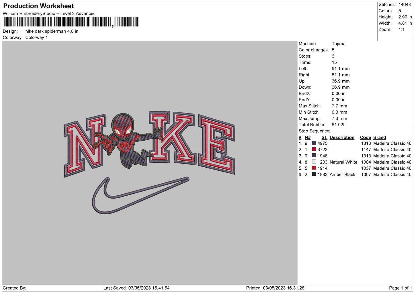 Nike Dark Spider Embroidery File 6 sizes – embrostudio