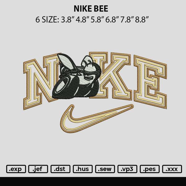 Nike Bee Embroidery File 6 sizes