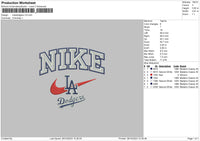 Nikedodgers Embroidery File 6 sizes