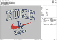 Nikedodgers Embroidery File 6 sizes