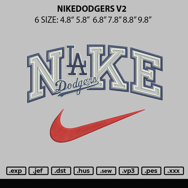 Nikedodgers V2 Embroidery File 6 sizes