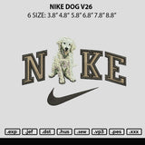 Nike Dog V26 Embroidery File 6 sizes