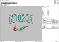 Nike Dolphin Embroidery File 6 sizes