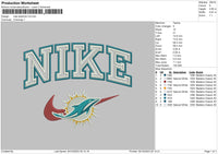 Nike Dolphin Embroidery File 6 sizes