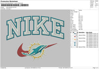 Nike Dolphin Embroidery File 6 sizes