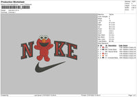 Nike Elmo Embroidery File 6 sizes