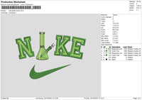 Nike Green Bottle Embroidery File 6 sizes