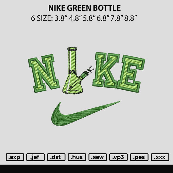 Nike Green Bottle Embroidery File 6 sizes