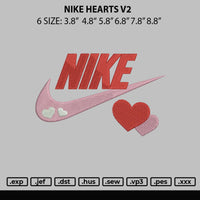 Nike Hearts V2 Embroidery File 6 sizes