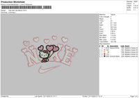 Kitty Balloon Embroidery File 6 sizes