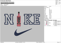 Nike Pink Bottle Embroidery File 6 sizes