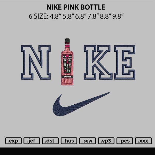 Nike Pink Bottle Embroidery File 6 sizes