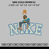 Nike Jcole Crown V2 Embroidery File 6 sizes