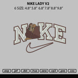 Nike Lady V2 Embroidery File 6 sizes