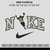 Nike Player 66 Embroidery File 6 sizes