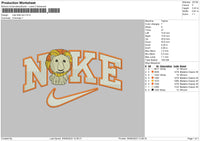 Nke Little Lion Embroidery File 6 sizes