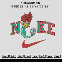 Nike Mermaid Embroidery File 6 sizes