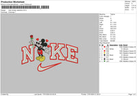 Nike Mickeylove Embroidery File 6 sizes