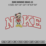 Nike Minnie Xmas 23 Embroidery File 6 sizes