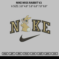 Nike Miss Rabbit V2 Embroidery File 6 sizes