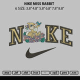 Nike Miss Rabbit Embroidery File 6 sizes