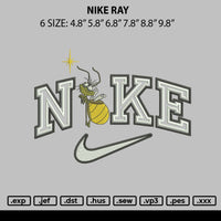 Nike ray Embroidery File 6 sizes