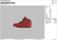 Nike Red Shoe Embroidery