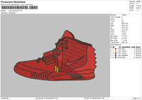 Nike Red Shoe Embroidery