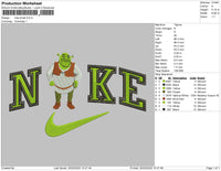 Nike Shrek Embroidery File 6 sizes