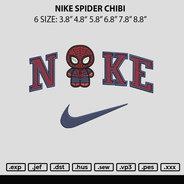 Nike Spider Chibi Embroidery File 6 sizes